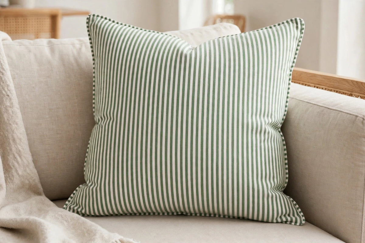 Cabana Stripe Cotton — Lifestyle cushion view