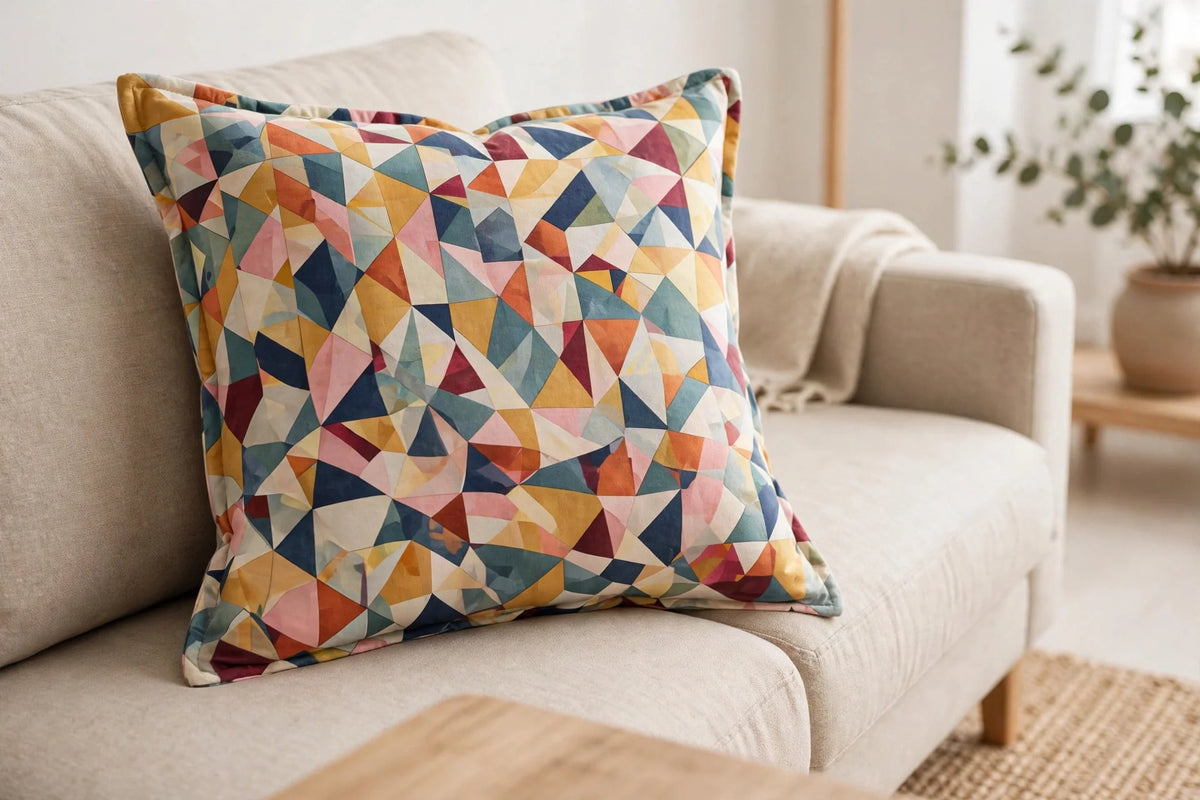 Cubist Cotton — Lifestyle cushion view