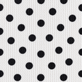Black polka dots on white Urban Rib knit fabric by the yard