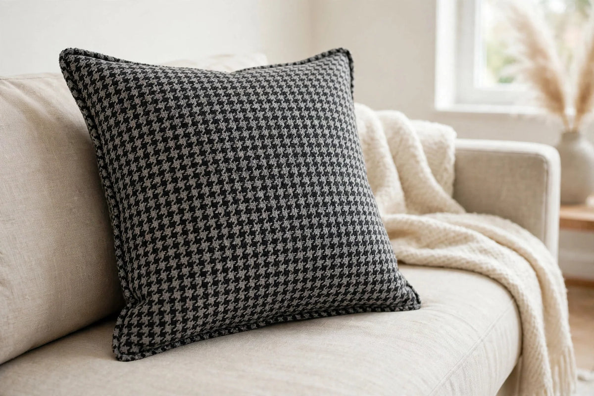 Houndstooth Woven — Lifestyle cushion view