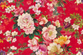 Red peony cherry blossom japanese fabric