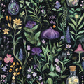 Magical herbs botanical fabric