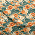 Teal orange japanese fabric