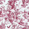 Red french country garden toile fabric