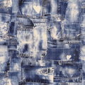 Patchwork denim print fabric