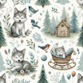 Whimsical woodland fox nursery fabric
