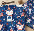 Patriotic kitten 4th of july fabric