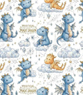 Watercolor dragon nursery fabric