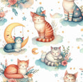 Cute cat quilting fabric