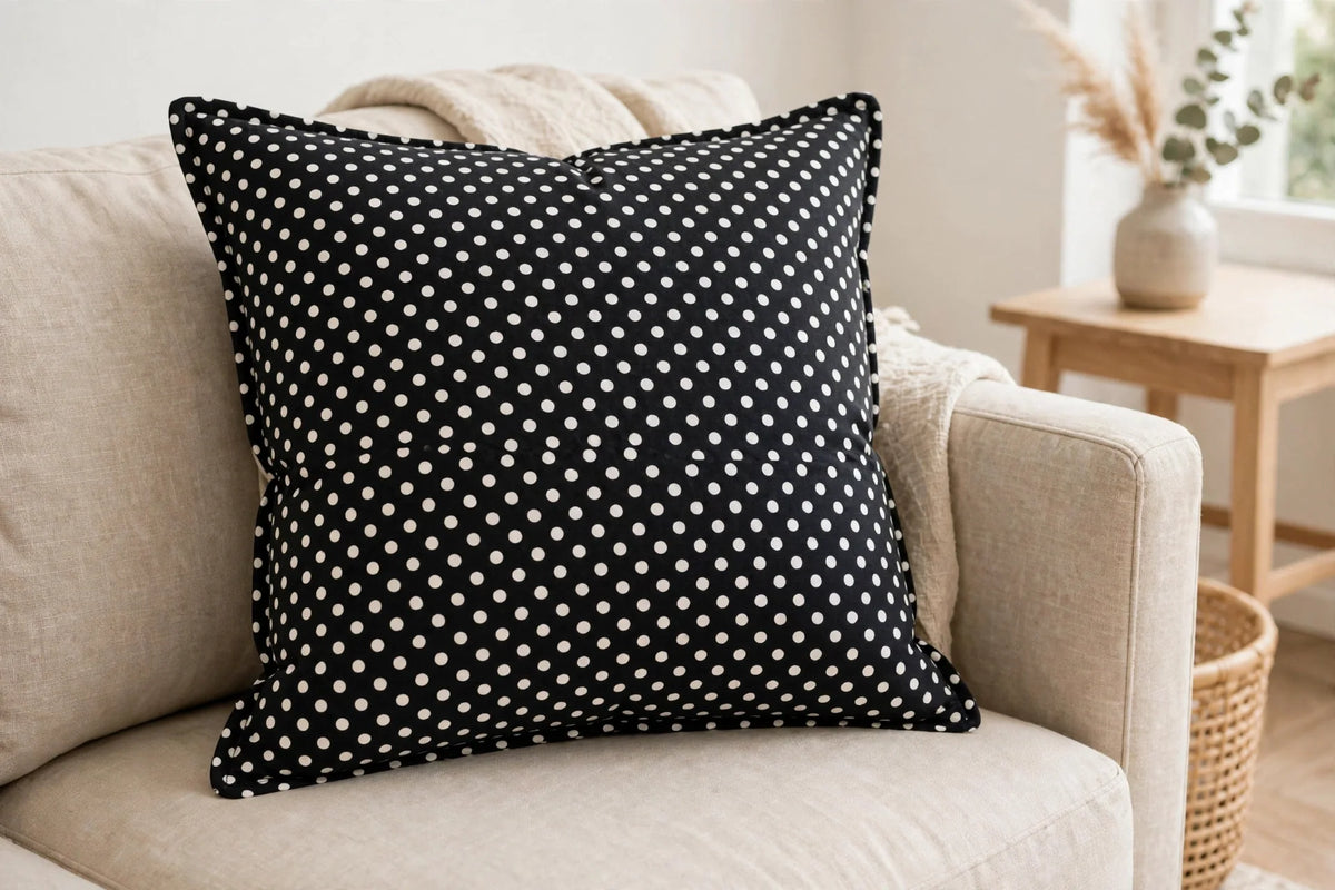 Polka Dot Cotton — Lifestyle cushion view