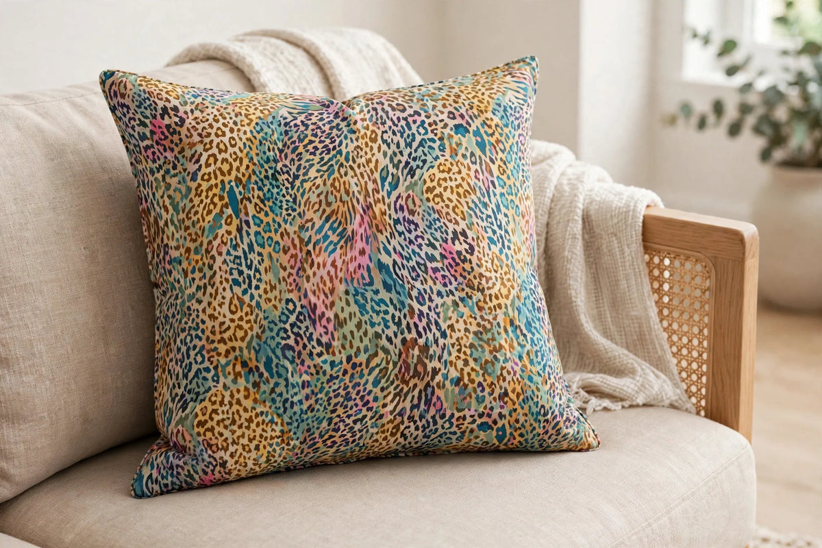 Wild Kingdom Animal Print Rayon — Lifestyle cushion view
