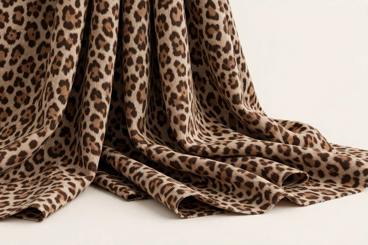 Jungle Cat Animal Print Jersey Knit — Original product photo
