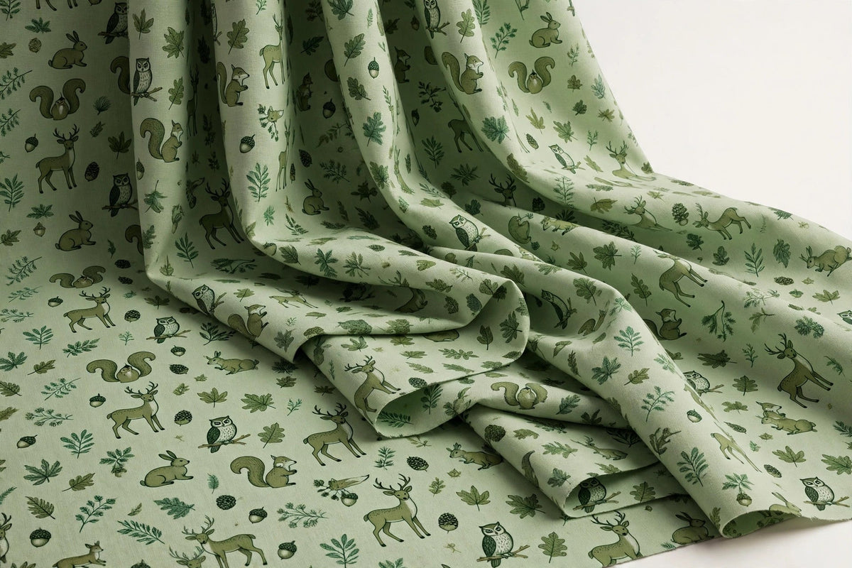Woodland Animal Print Cotton — Original product photo