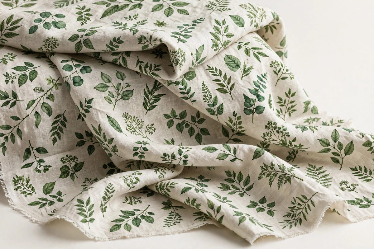 Leaf Print Linen — Original product photo