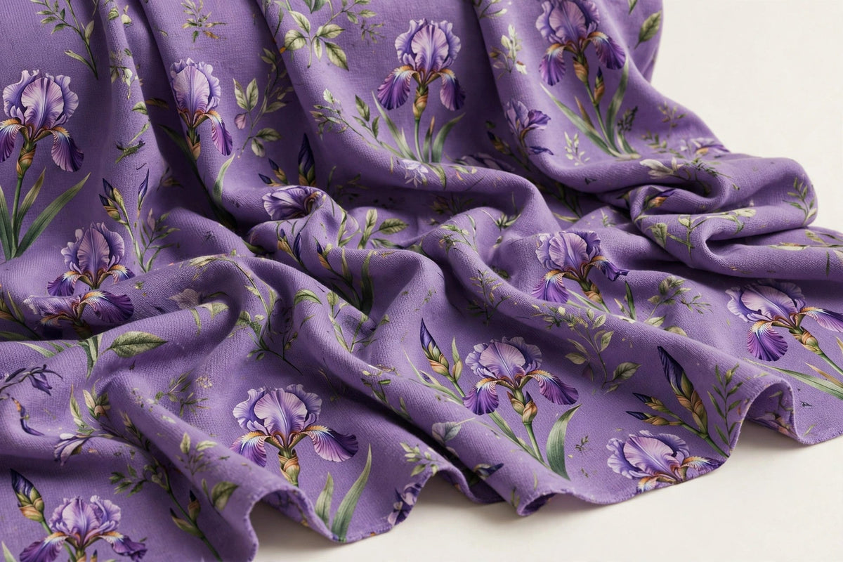Iris Floral Jersey Knit — Original product photo