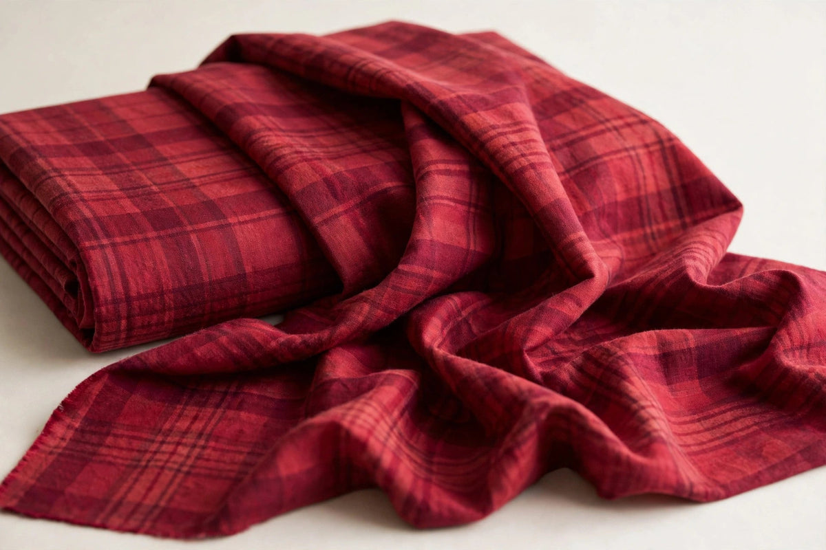 Cranberry Plaid Cotton — Original product photo