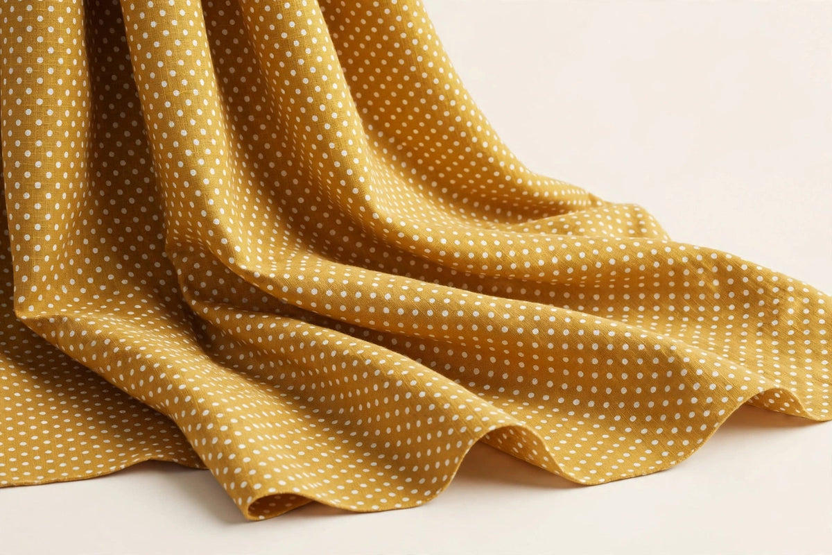 Mustard Polka Dot Cotton — Original product photo
