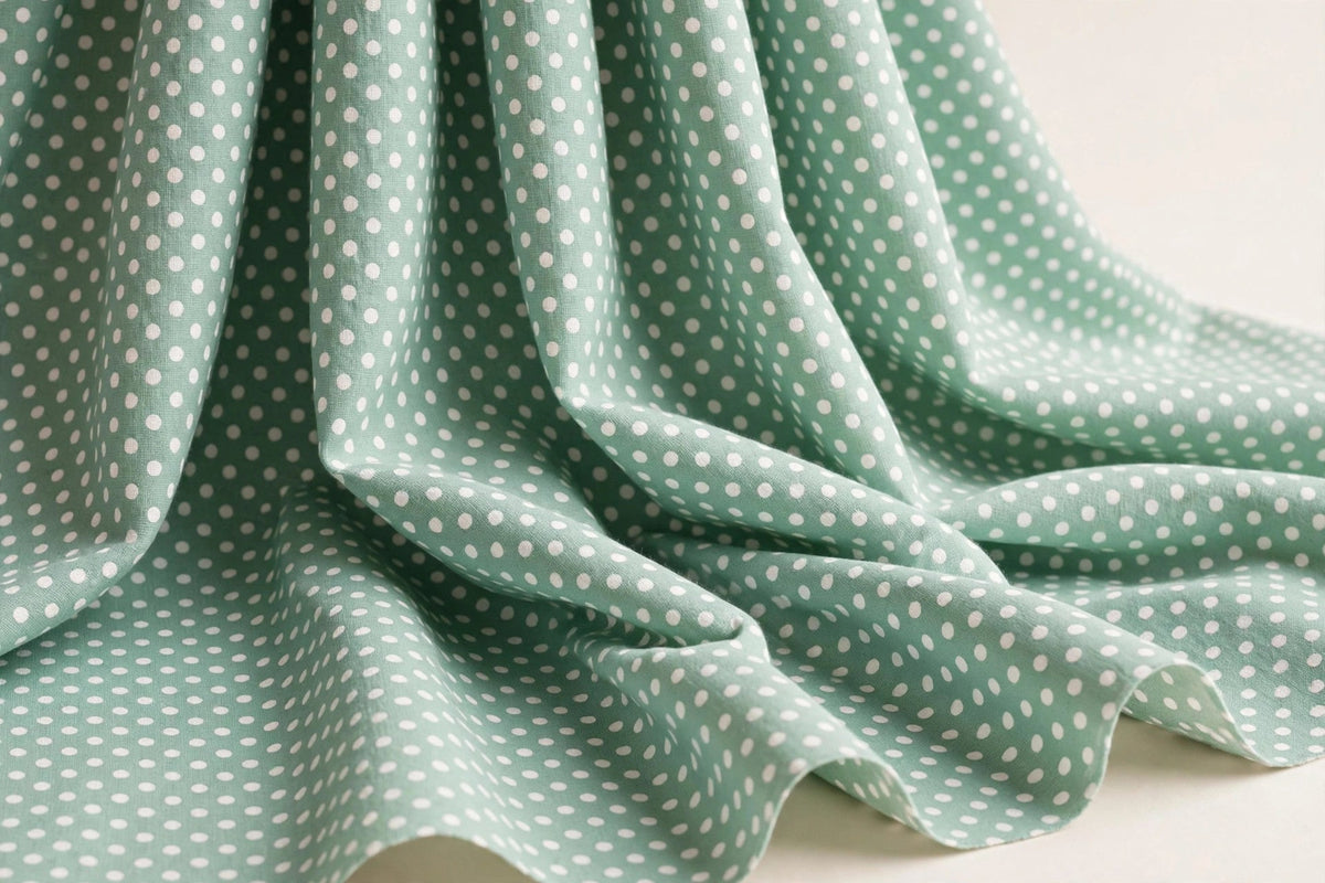 Mint Polka Dot Cotton — Original product photo