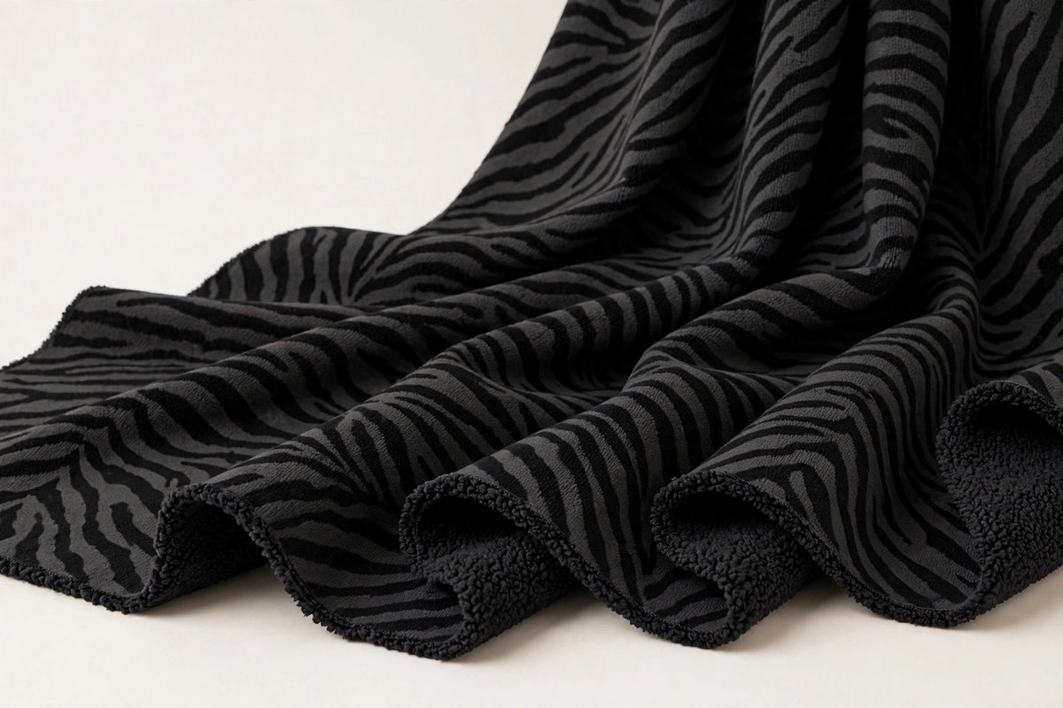 Midnight Zebra French Terry — Original product photo