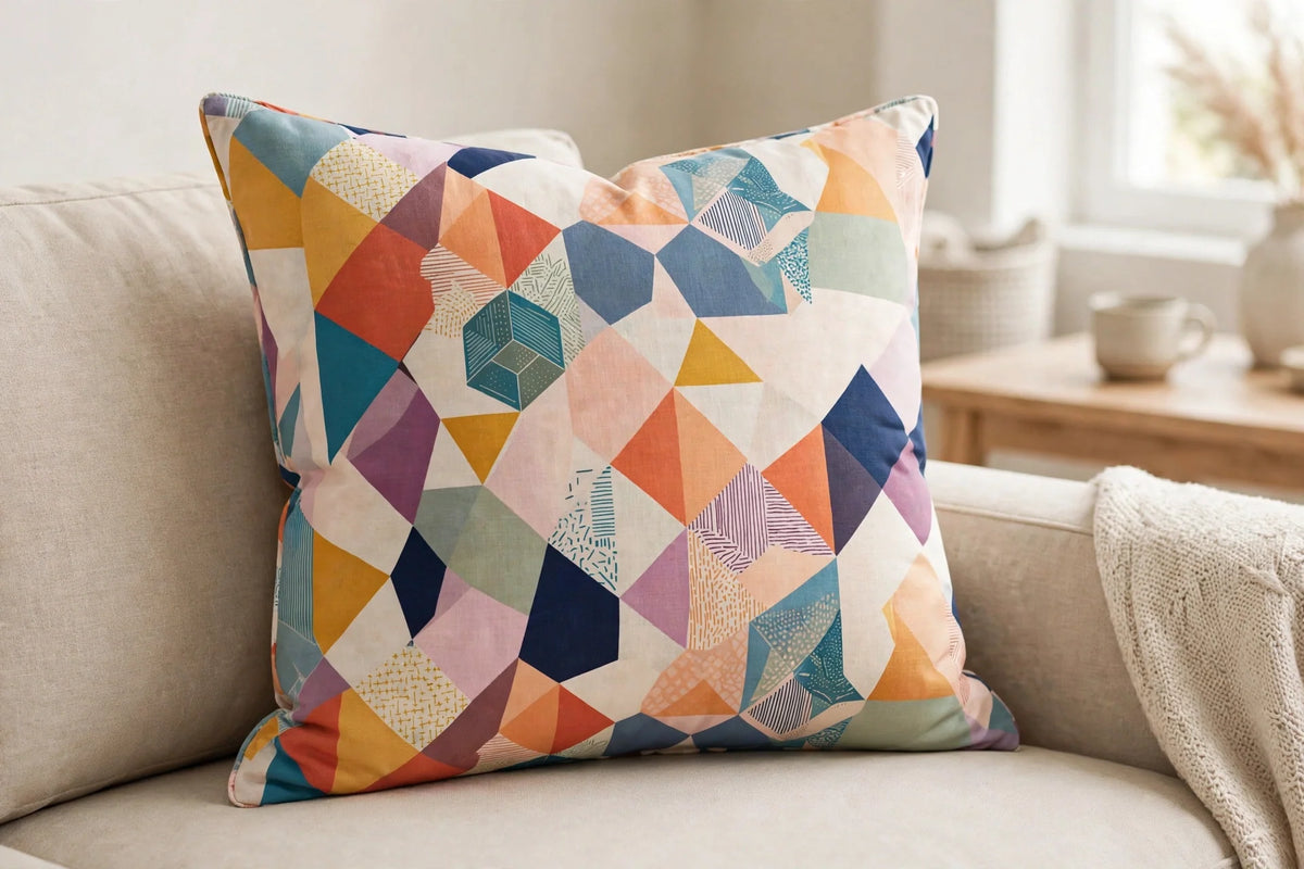 Abstract Geo Cotton — Lifestyle cushion view