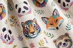 Animal Faces Cotton — Pattern detail view