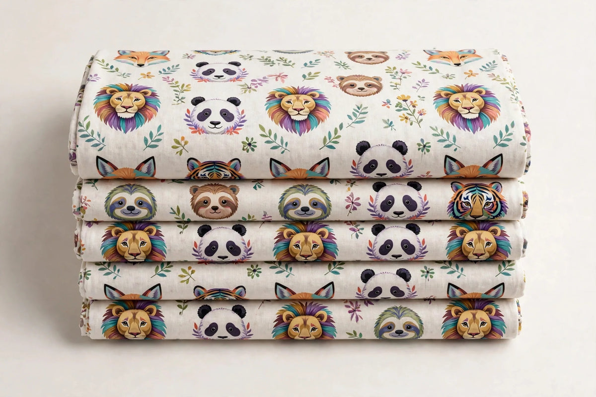 Animal Faces Cotton — Folded stack view