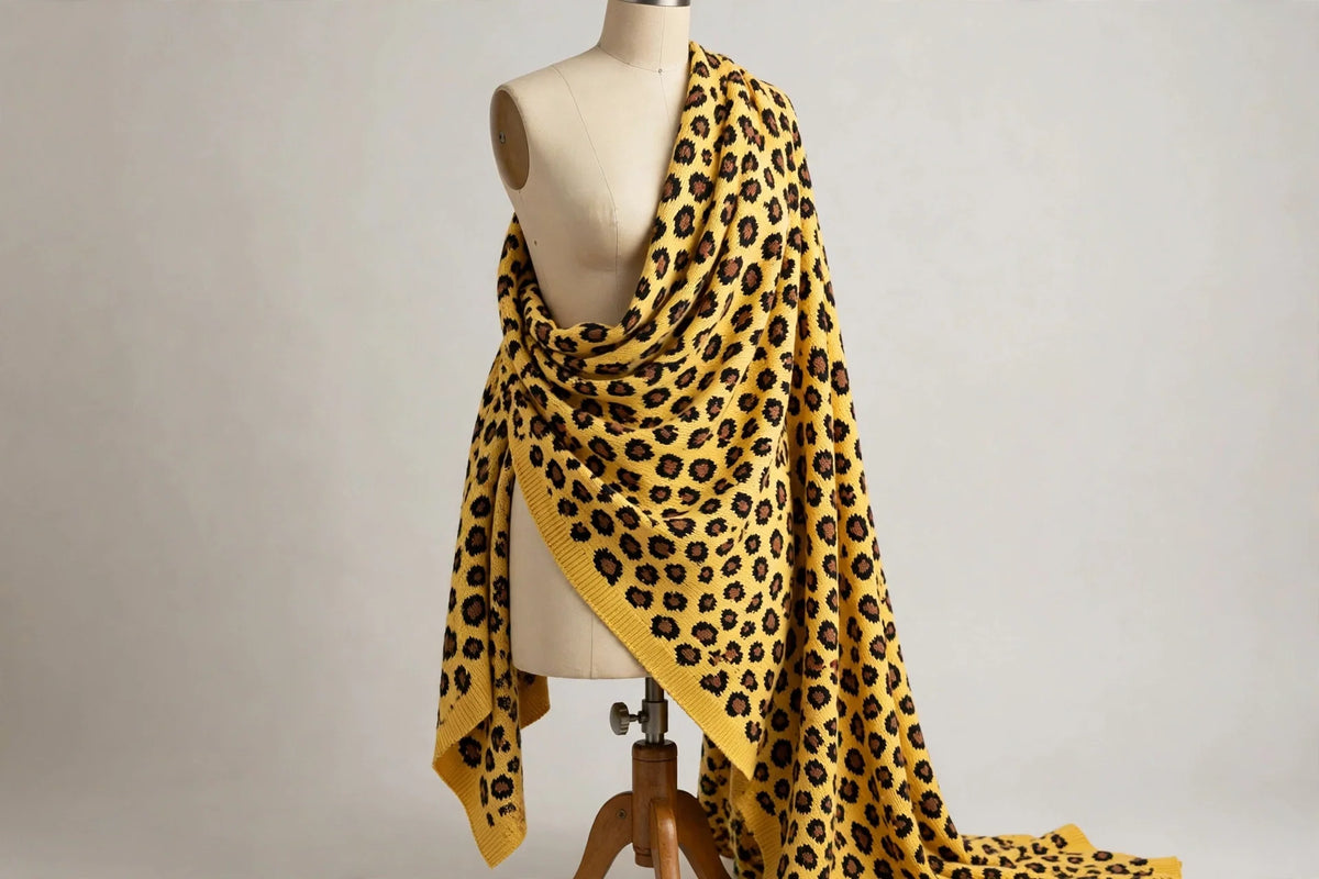 Big Cat Animal Print Knit — Draped view