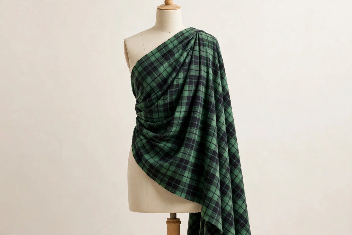 Blackwatch Plaid Flannel — Draped view