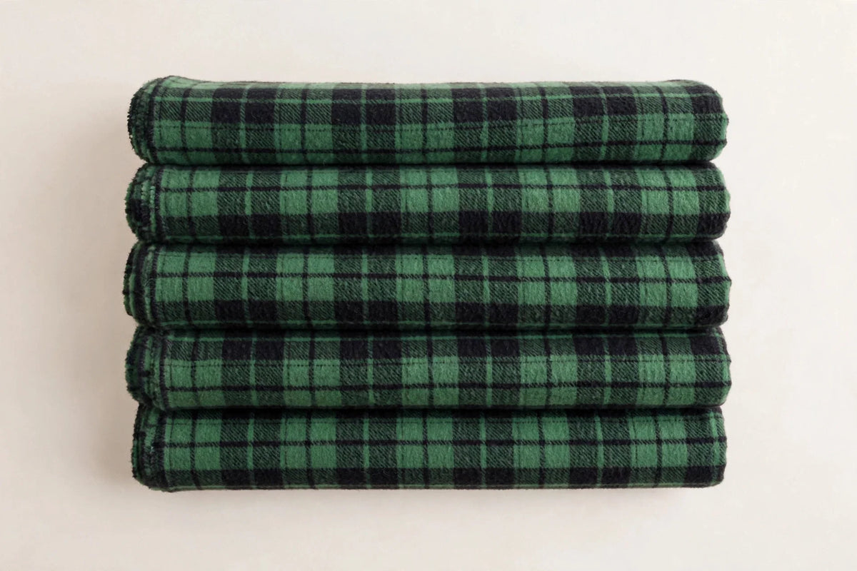 Blackwatch Plaid Flannel — Folded stack view
