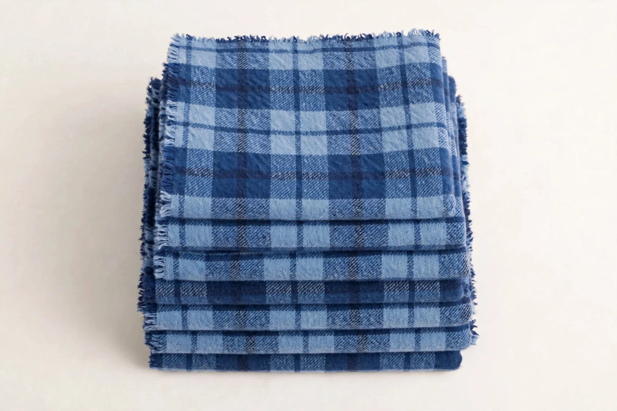 Blue Plaid Flannel — Folded stack view