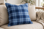 Blue Plaid Flannel — Lifestyle cushion view