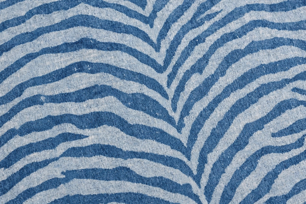 Blue Zebra Cotton — Pattern detail view