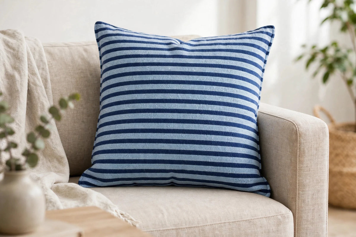 Breton Stripe Knit — Lifestyle cushion view