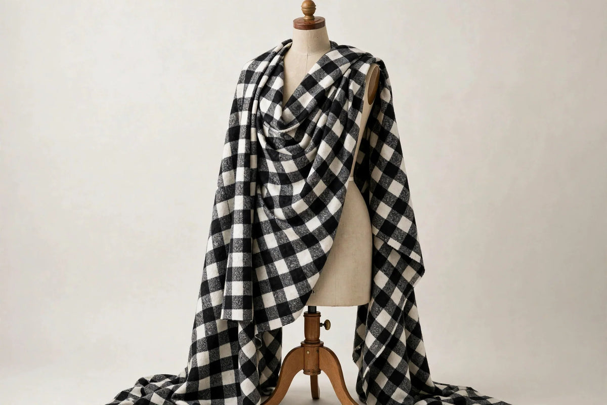Buffalo Check Plaid Flannel — Draped view