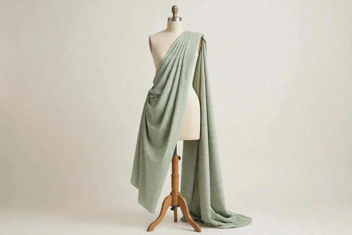 Cabana Stripe Cotton — Draped view