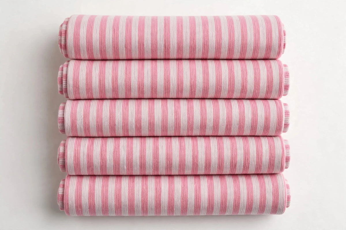 Candy Stripe Jersey Knit — Folded stack view
