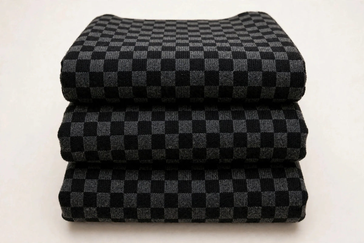 Checkerboard Knit — Folded stack view
