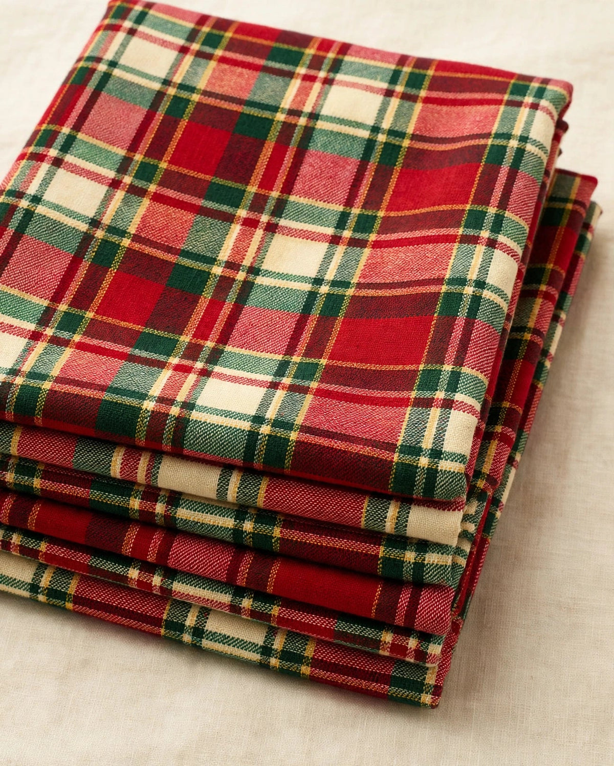 Holiday Red Green Plaid — folded