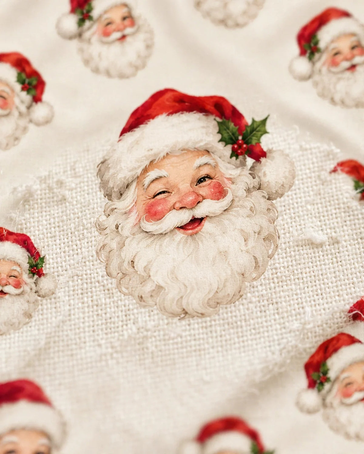 Vintage Santa Holiday Print — detail