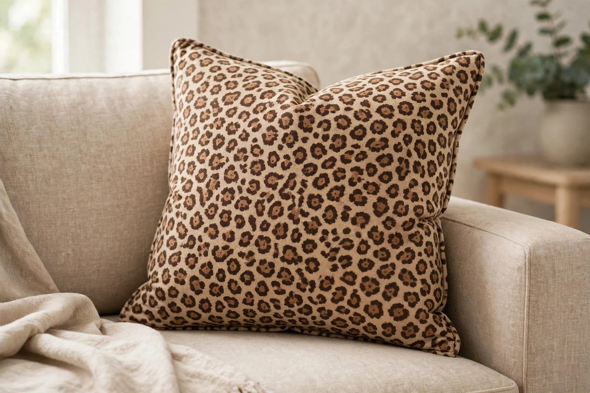 Classic Leopard Cotton — Lifestyle cushion view