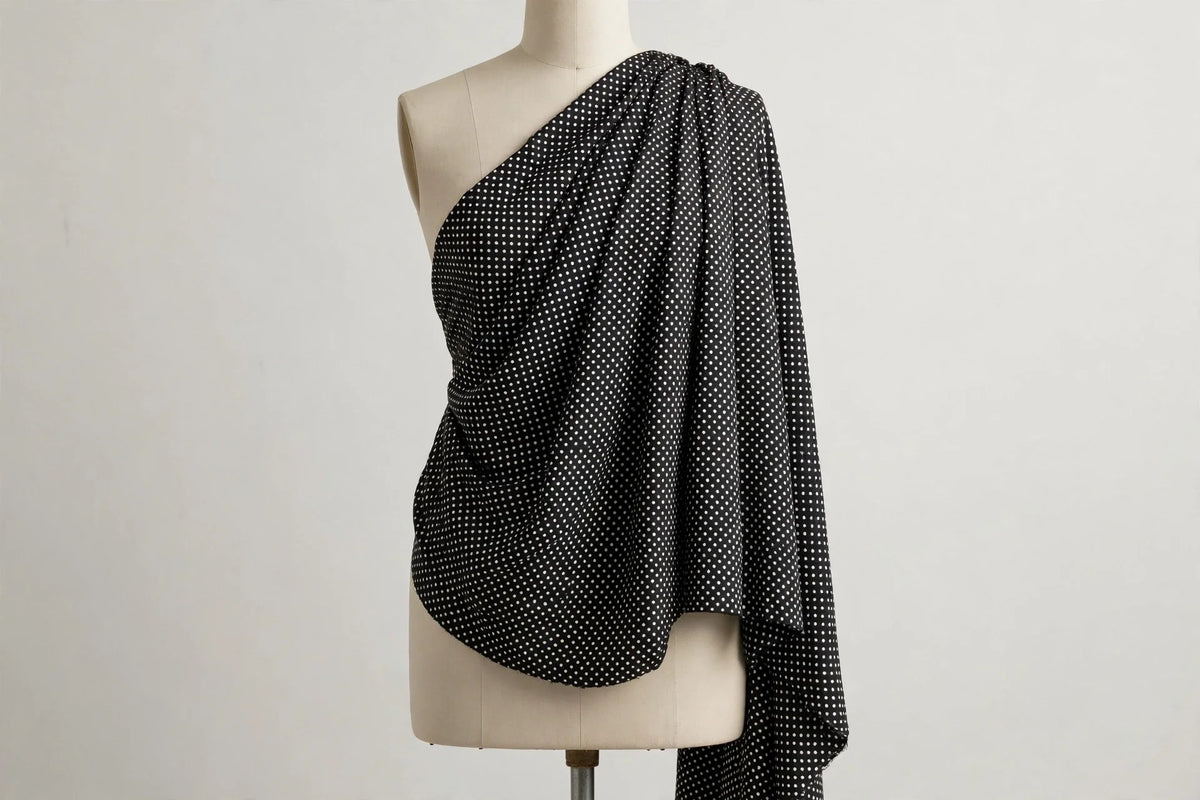Classic Polka Dot Cotton — Draped view