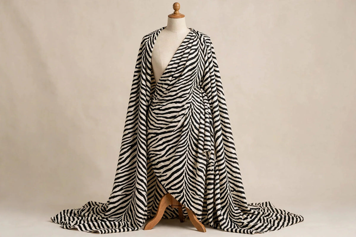Classic Zebra Cotton — Draped view
