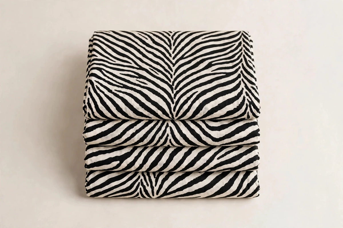 Classic Zebra Cotton — Folded stack view