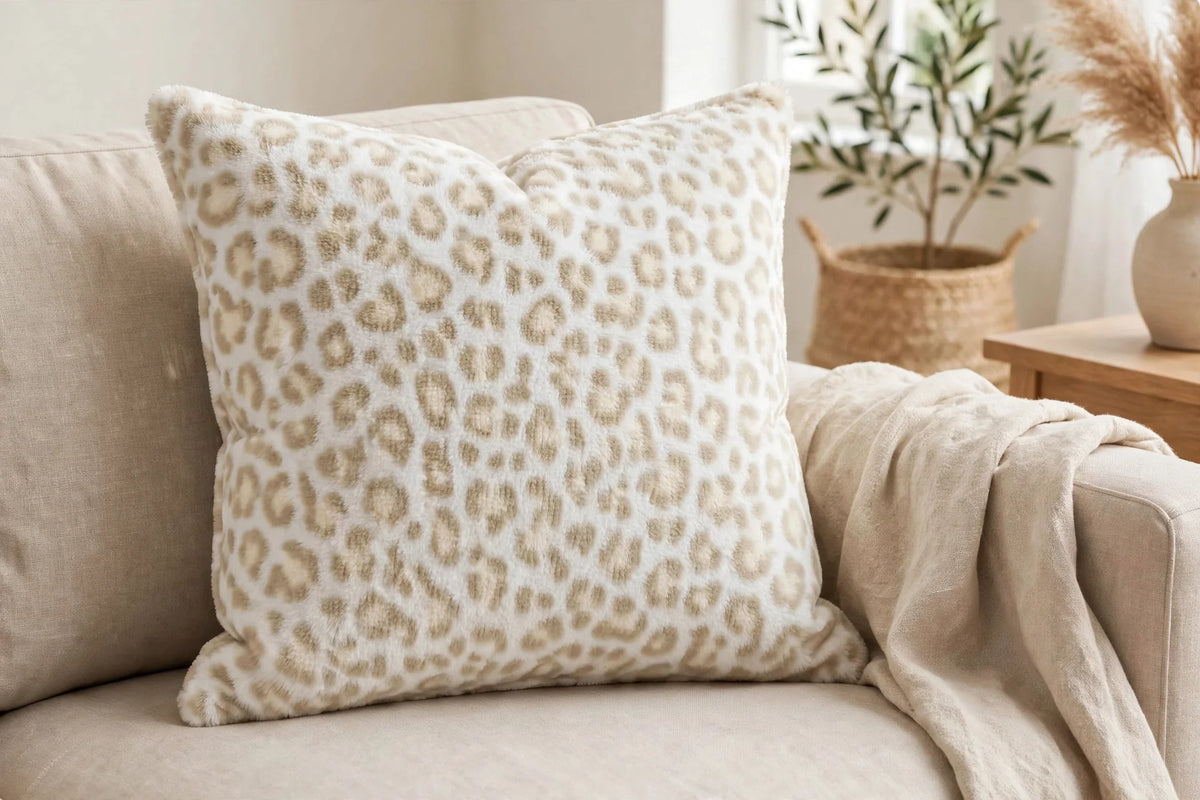 Cloud Leopard Fleece — Lifestyle cushion view