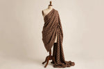Cocoa Polka Dot Flannel — Draped view