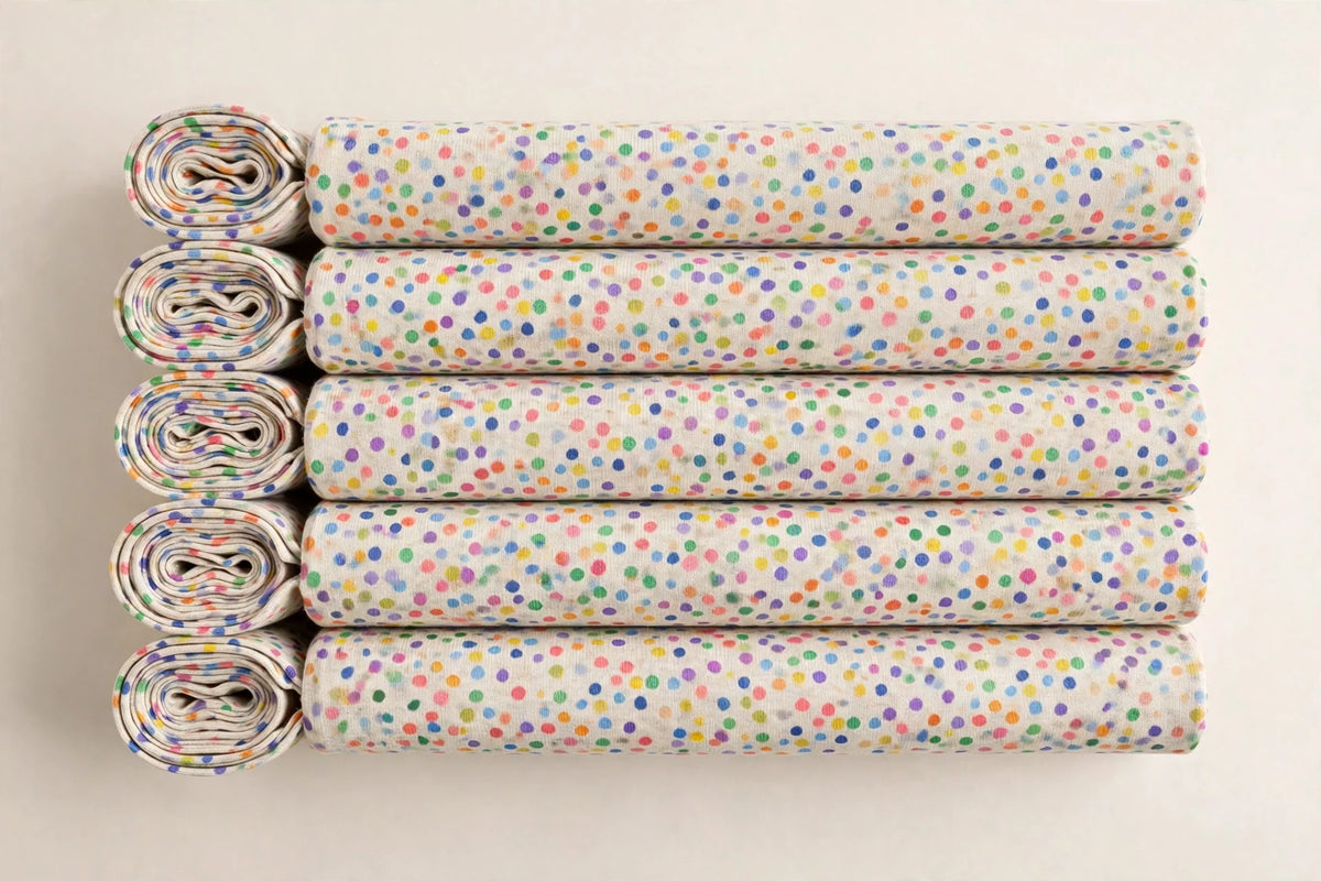 Confetti Polka Dot Jersey Knit — Folded stack view