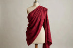 Cranberry Plaid Cotton — Draped view