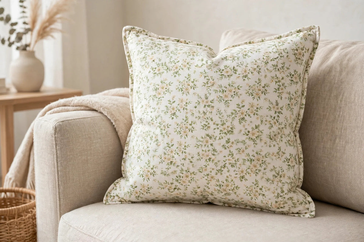 Daisy Floral Cotton — Lifestyle cushion view