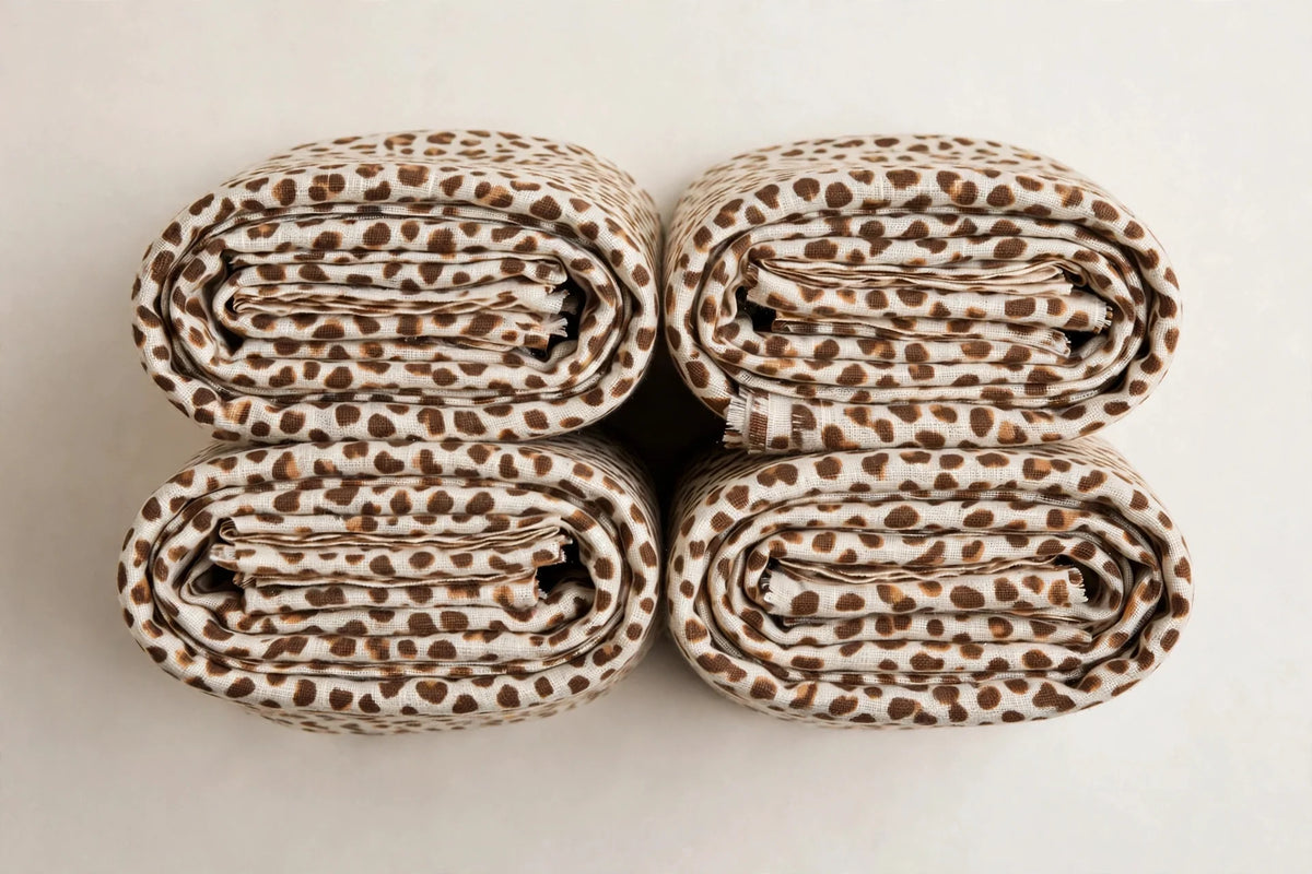 Desert Animal Print Linen — Folded stack view