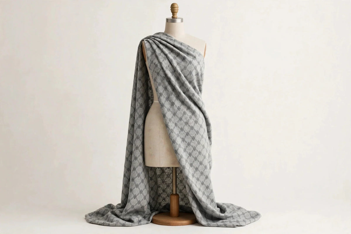 Diamond Dust Jersey Knit — Draped view
